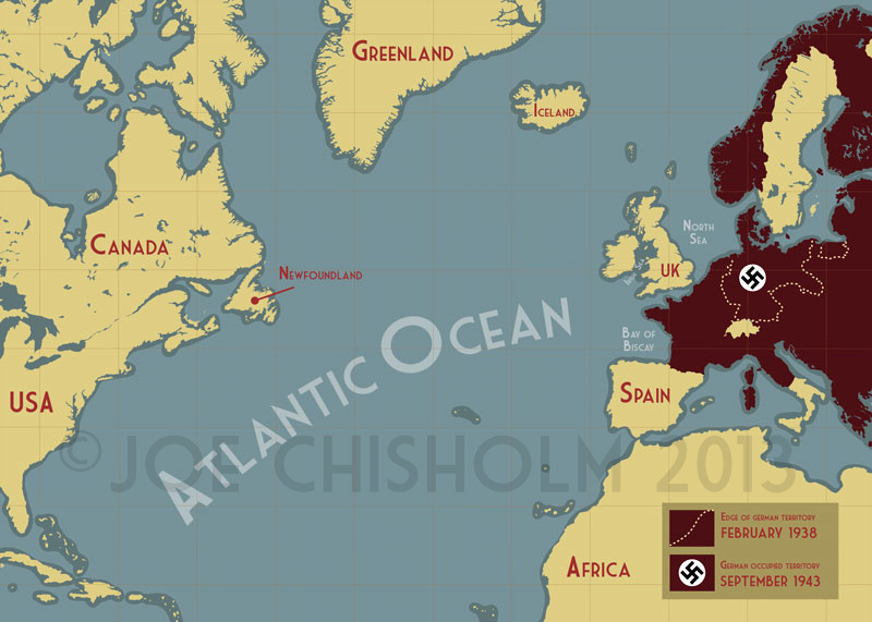 Atlantic WW2 map